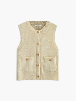 COMMENSE Button Pockets Sweater Vest* Sweater Vests|Sweaters & Cardigans