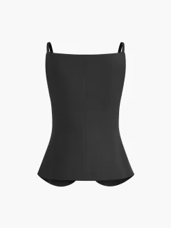 COMMENSE Button Split Cami Vest* Outerwear|Vests