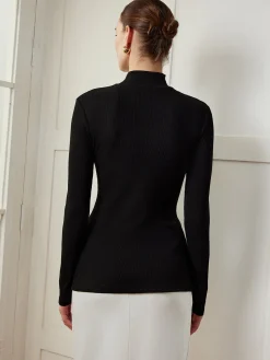 COMMENSE Button Split Skinny Blouse* Blouses & Shirts|Tops