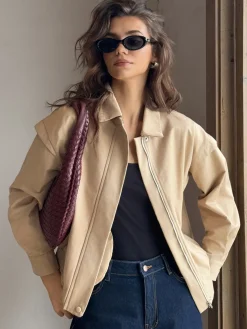 COMMENSE Button Zipper Polo Jacket* Outerwear|Jackets