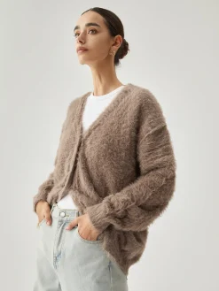 COMMENSE Button-down Fuzzy Cardigan* Cardigans|Sweaters & Cardigans