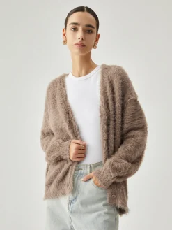 COMMENSE Button-down Fuzzy Cardigan* Cardigans|Sweaters & Cardigans