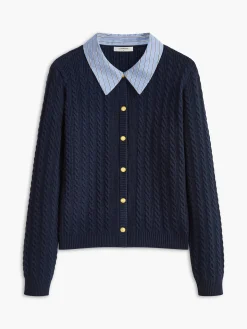 COMMENSE Cable-Knit Button Panel Cardigan* Cardigans|Sweaters & Cardigans