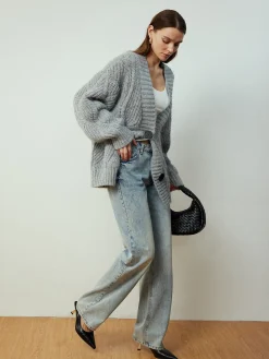 COMMENSE Cable-Knit Shift Button Cardigan* Cardigans|Sweaters & Cardigans