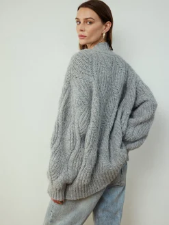 COMMENSE Cable-Knit Shift Button Cardigan* Cardigans|Sweaters & Cardigans