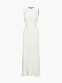 COMMENSE Camille Knit Pleat Maxi Dress* White Dresses|Sweater Dresses