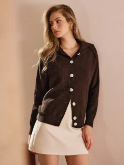 COMMENSE Cashmere Blend Button Cardigan* Cardigans|Sweaters & Cardigans
