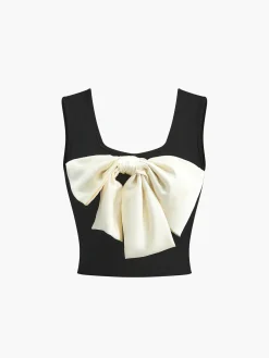 COMMENSE Casual Bow Tank Top* Tank Tops & Camis|Tops