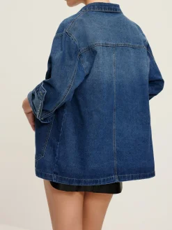 COMMENSE Casual Breasted Lapel Denim Jacket* Outerwear|Jackets