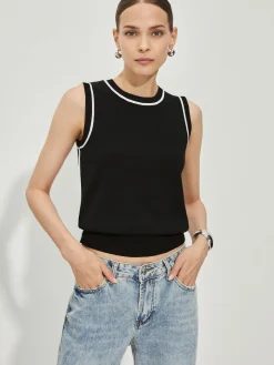 COMMENSE Casual Contrast Binding Tank Top* Tank Tops & Camis|Tops