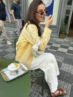 COMMENSE Casual Long Sleeve Striped Shirt* Blouses & Shirts|Tops
