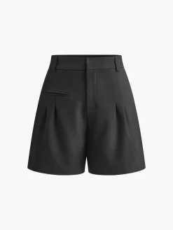 COMMENSE Casual Mid Waist Shorts Without Belt* Shorts|Bottoms