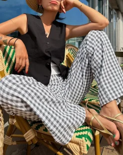 COMMENSE Casual Plaid Wide Leg Pants* Wide Leg|Pants