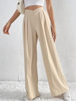 COMMENSE Casual Pleated Wide Leg Pants* Wide Leg|Pants
