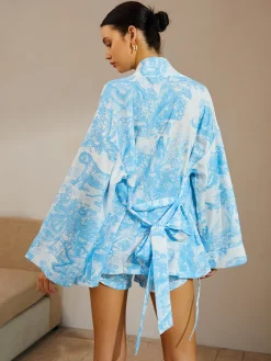 COMMENSE Casual Printed Shorts Set With Belt* Shorts Sets|Shorts