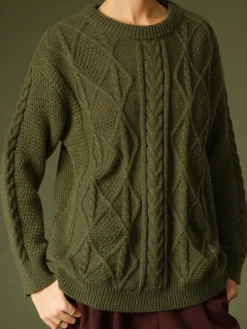 COMMENSE Casual Round Neck Twist Sweater* Sweater Tops|Sweaters & Cardigans