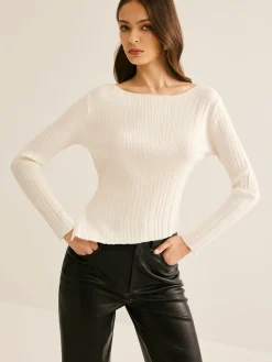COMMENSE Casual Split Knit Top* Sweater Tops|Sweaters & Cardigans