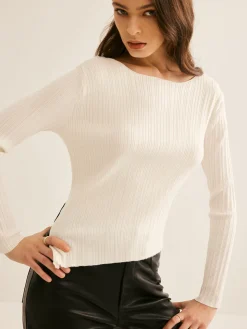 COMMENSE Casual Split Knit Top* Sweater Tops|Sweaters & Cardigans