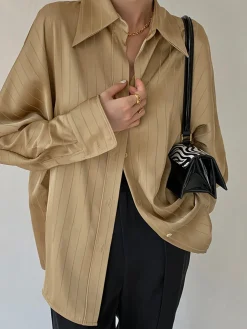 COMMENSE Charlotte Oversized Button Up Collared Shirt* Blouses & Shirts|Tops