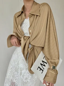 COMMENSE Charlotte Oversized Button Up Collared Shirt* Blouses & Shirts|Tops