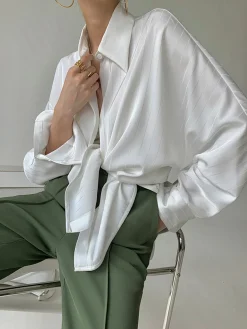 COMMENSE Charlotte Oversized Button Up Collared Shirt* Blouses & Shirts|Tops