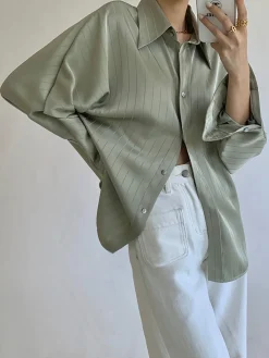 COMMENSE Charlotte Oversized Button Up Collared Shirt* Blouses & Shirts|Tops
