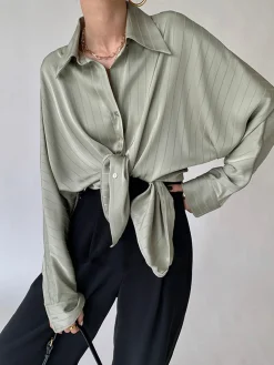 COMMENSE Charlotte Oversized Button Up Collared Shirt* Blouses & Shirts|Tops