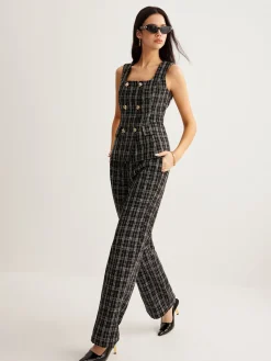 COMMENSE Checked Tweed Button Vest* Outerwear|Vests