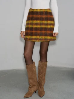 COMMENSE Checked Tweed Mini Skirt* Skirts|Bottoms