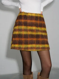 COMMENSE Checked Tweed Mini Skirt* Skirts|Bottoms
