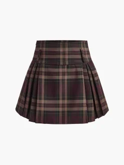 COMMENSE Checked Zipper Mini Skirt* Skirts|Bottoms