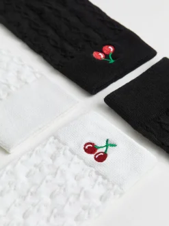 COMMENSE Cherry Embroidered Twist Warm Pile Socks* Socks & Tights|Accessories