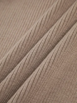 COMMENSE Chestnut Halter Rib Knit Top* Sweater Tops|Sweaters & Cardigans