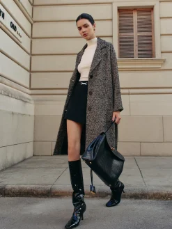 COMMENSE Chevron Pockets Long Coat* Outerwear|Coats