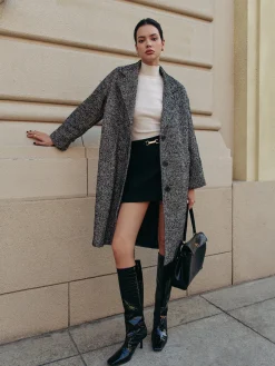 COMMENSE Chevron Pockets Long Coat* Outerwear|Coats