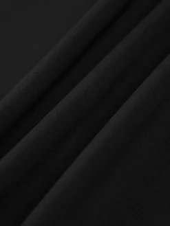 COMMENSE Chiffon Low Cut V-neck Pleated Zip Mini Dress* Black Dresses|Casual Dresses