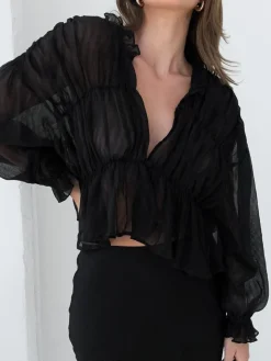 COMMENSE Chiffon Ruffle Detail Blouse* Blouses & Shirts|Tops