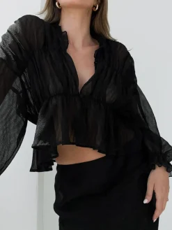 COMMENSE Chiffon Ruffle Detail Blouse* Blouses & Shirts|Tops