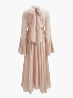 COMMENSE Chiffon Ruffle Tie-Neck Dress* Casual Dresses|Cocktail & Party Dresses