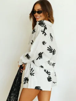 COMMENSE Chill Life Plant Print Shorts Set* Shorts Sets|Shorts