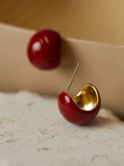 COMMENSE Chunky Cherry Hoop Earrings* Earrings|Accessories