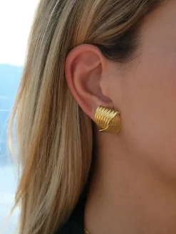 COMMENSE Chunky Gold Twisted Earrings* Earrings|Accessories