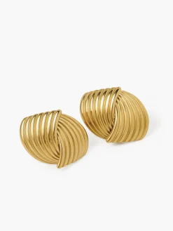 COMMENSE Chunky Gold Twisted Earrings* Earrings|Accessories
