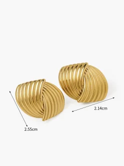 COMMENSE Chunky Gold Twisted Earrings* Earrings|Accessories
