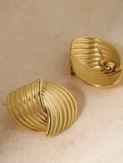 COMMENSE Chunky Gold Twisted Earrings* Earrings|Accessories