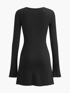 COMMENSE Circle-Ring Cutout Jersey Dress* Black Dresses|Cocktail & Party Dresses
