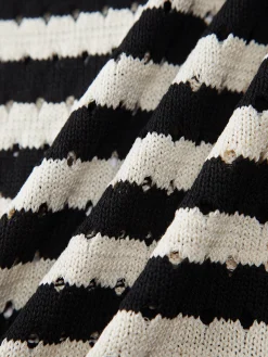 COMMENSE Classy Stripe Crochet Sweater Vest* Sweater Vests|Sweaters & Cardigans