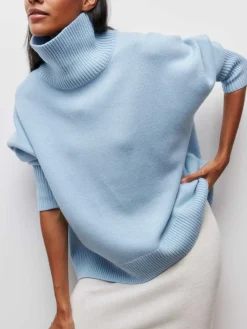 COMMENSE Cloudless Sky Turtleneck Oversized Sweater* Sweater Tops|Sweaters & Cardigans