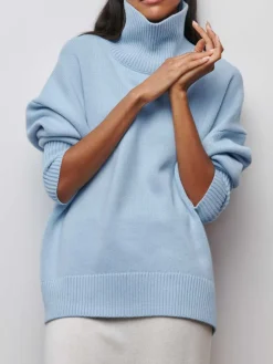 COMMENSE Cloudless Sky Turtleneck Oversized Sweater* Sweater Tops|Sweaters & Cardigans