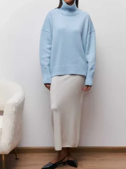 COMMENSE Cloudless Sky Turtleneck Oversized Sweater* Sweater Tops|Sweaters & Cardigans